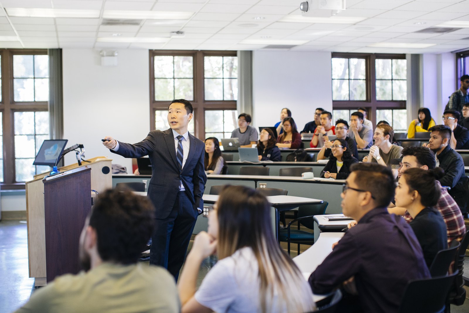 Ye Li teaching in a UCR classroom